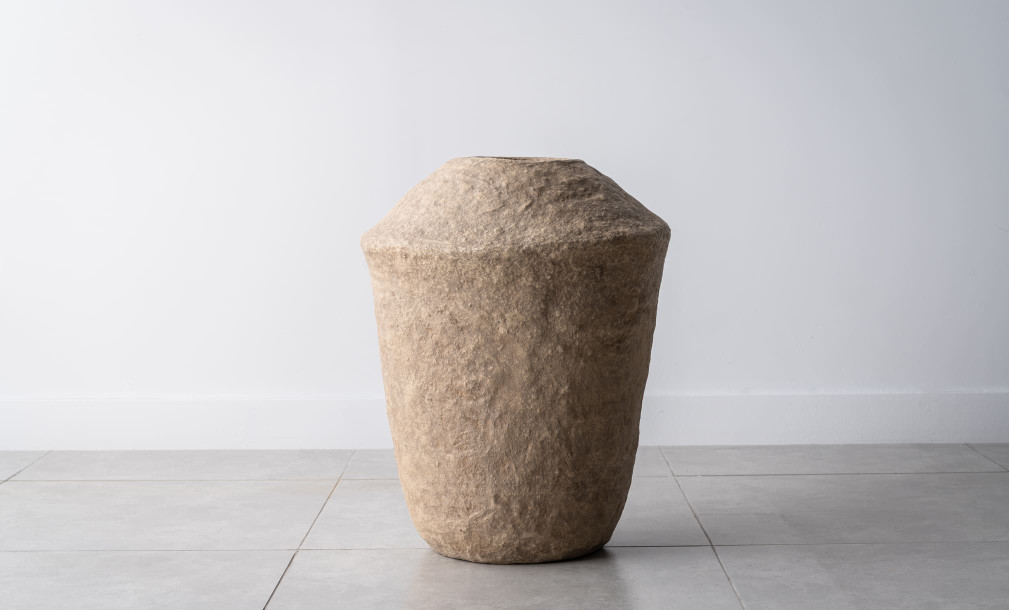 Chad Vase Papier Mache Brown L