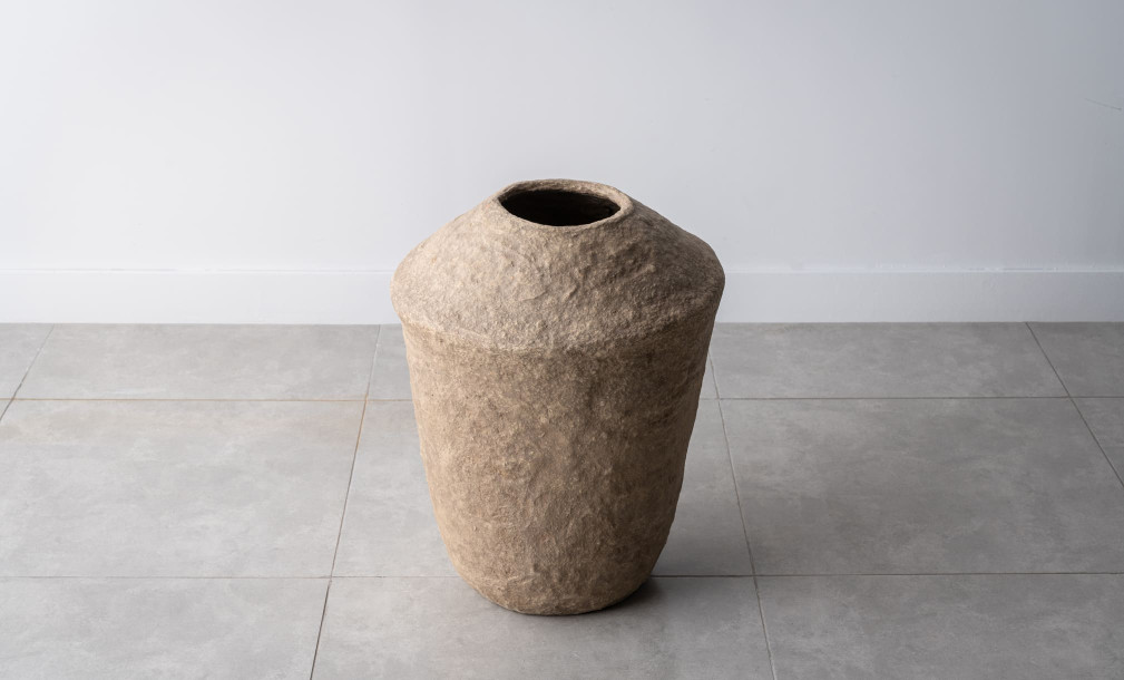 Chad Vase Papier Mache Brown L