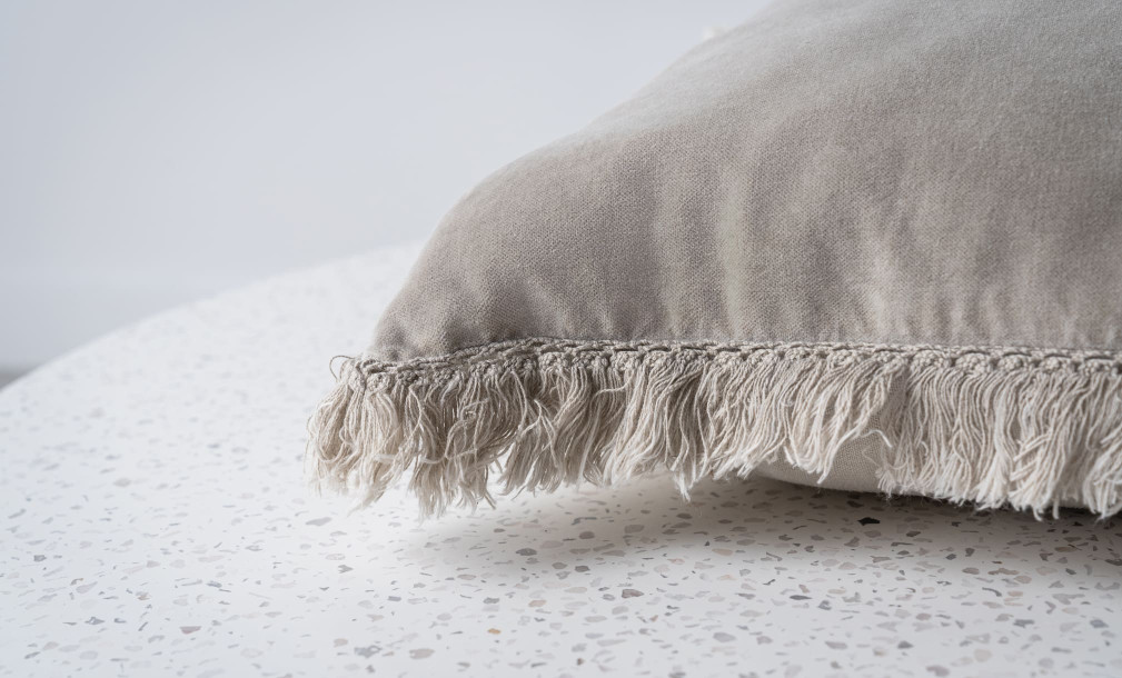 Bord Long Cushion Cotton Beige