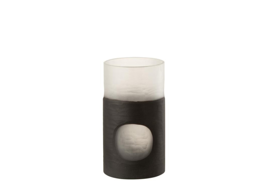 Circulo Vase Glass Black/Tr S