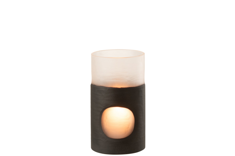 Circulo Vase Glass Black/Tr S