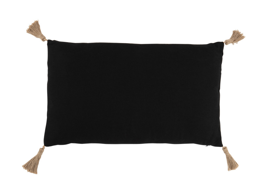Woven Cushion Rectangular Black