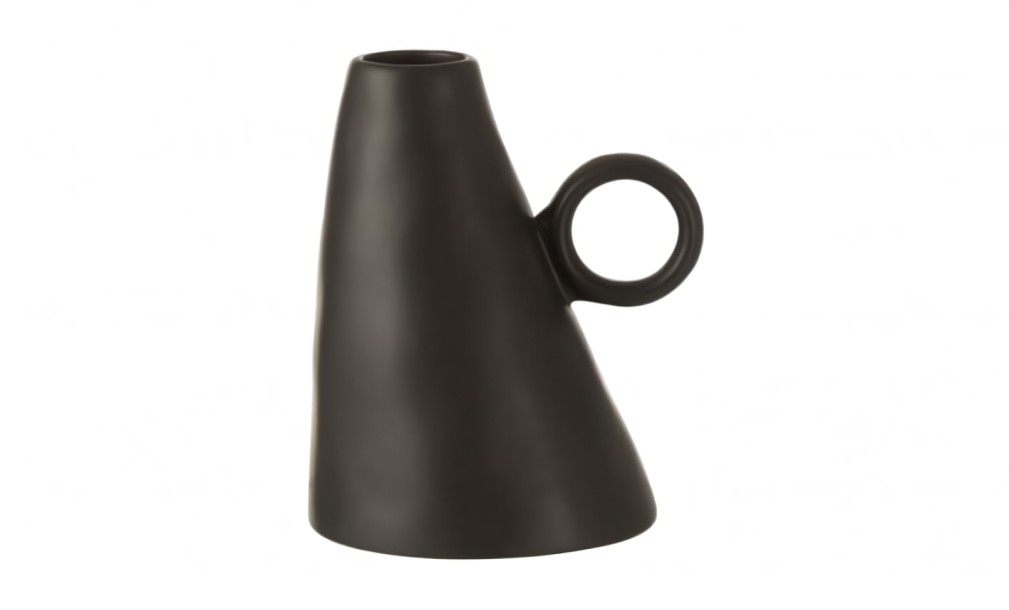 Inclined Vase Ceramic Black