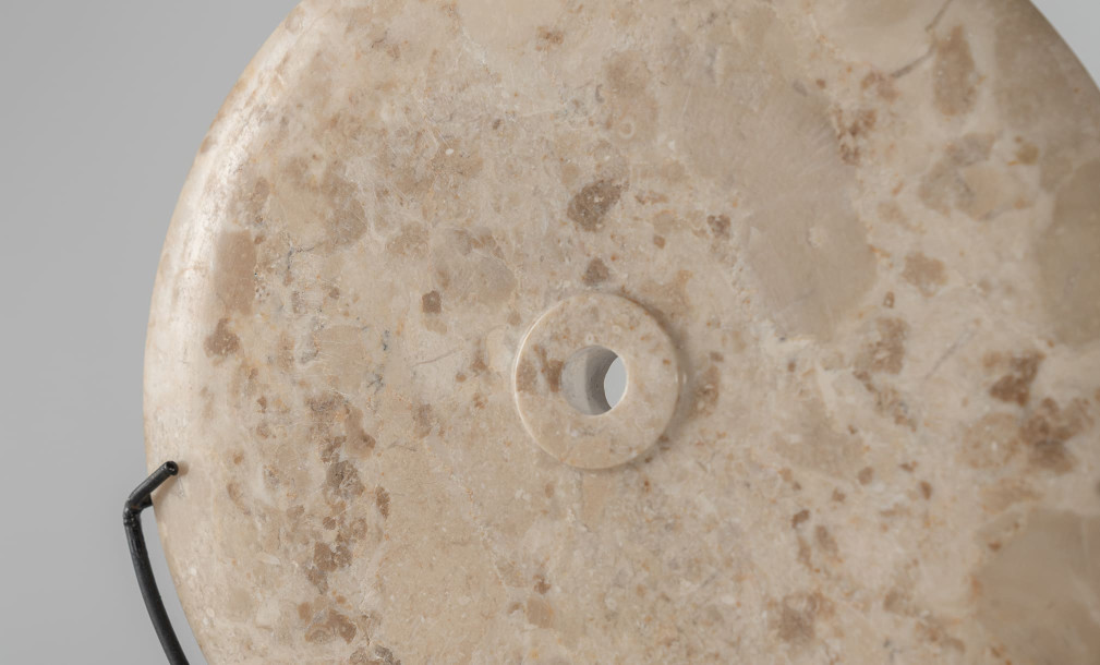 Stone "Coin" On Metal Stand Medium