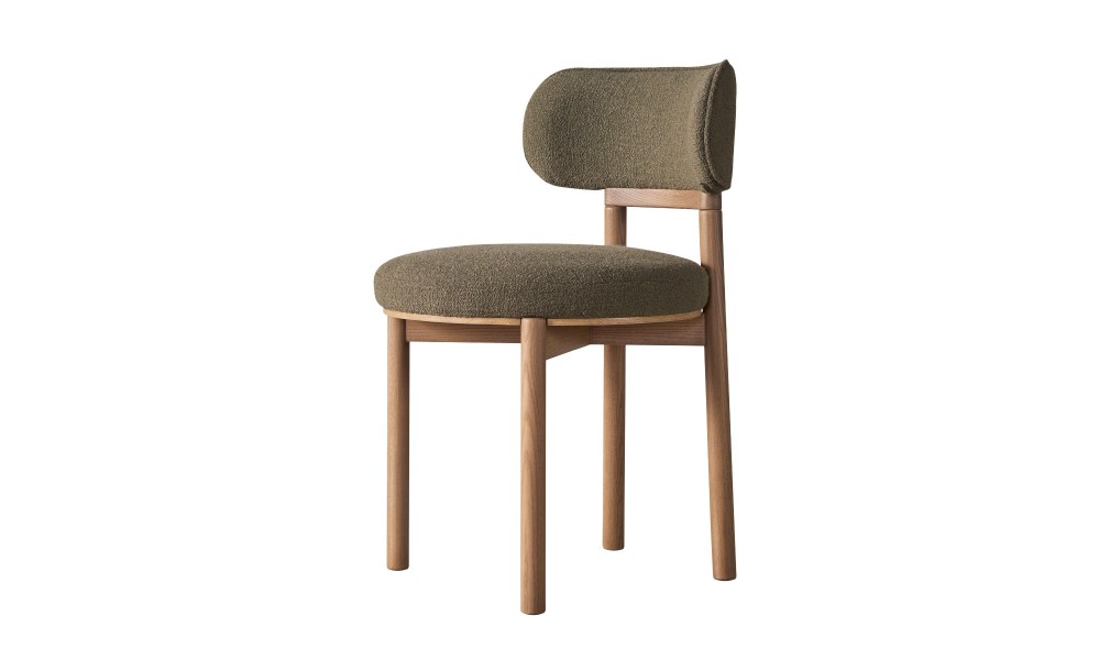 Davis Chair (Fabric:  EASY BOUCLE col. 26 Olive ;  LEGS - ML09 CAPPUCCINO (ash))