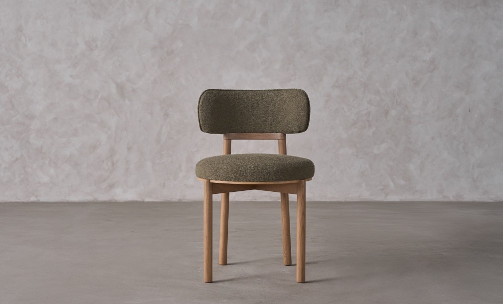 Davis Chair (Fabric:  EASY BOUCLE col. 26 Olive ;  LEGS - ML09 CAPPUCCINO (ash))