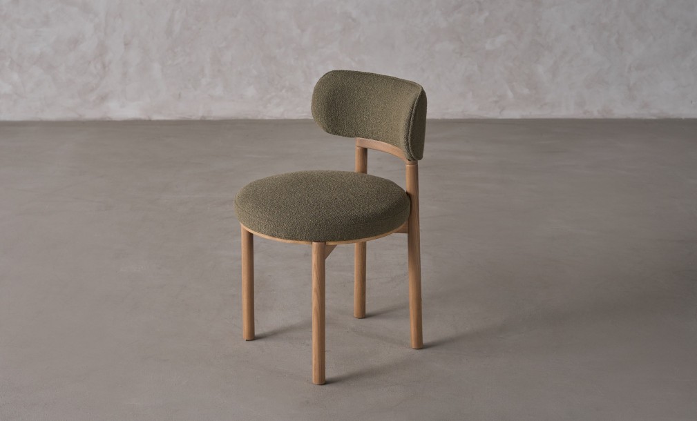 Davis Chair (Fabric:  EASY BOUCLE col. 26 Olive ;  LEGS - ML09 CAPPUCCINO (ash))