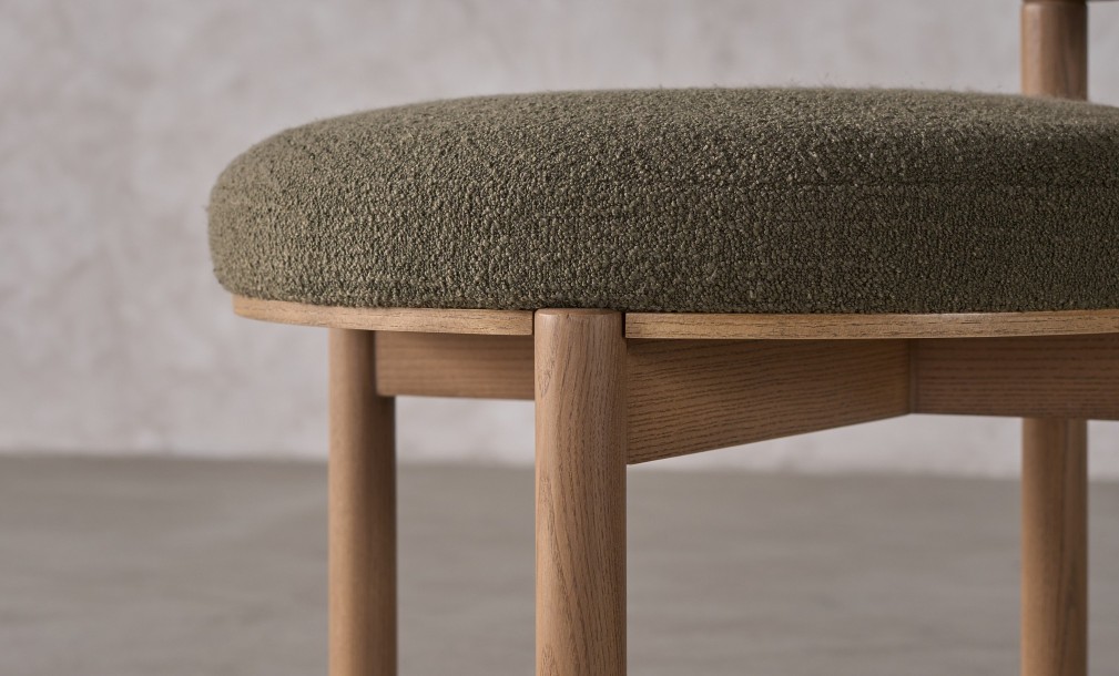Davis Chair (Fabric:  EASY BOUCLE col. 26 Olive ;  LEGS - ML09 CAPPUCCINO (ash))