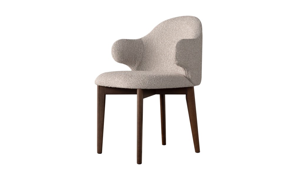 Roger Chair (Fabric: FIORD PLAIN col.104; LEGS - ML04 Dark matte walnut   (ash))