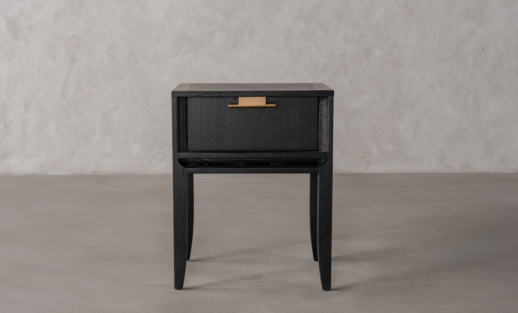 City Bed Table Black Oak color  