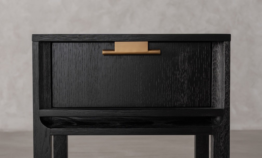 City Bed Table Black Oak color  