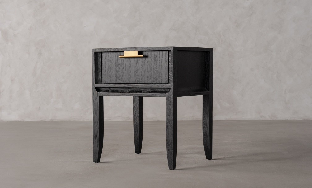 City Bed Table Black Oak color  