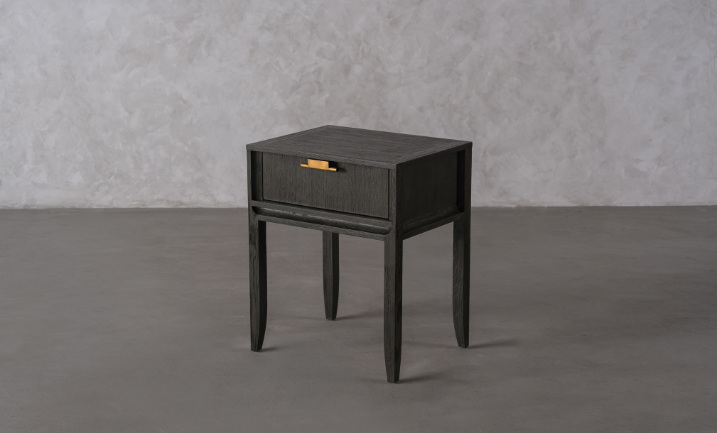 City Tall Bedside table Grey Oak color