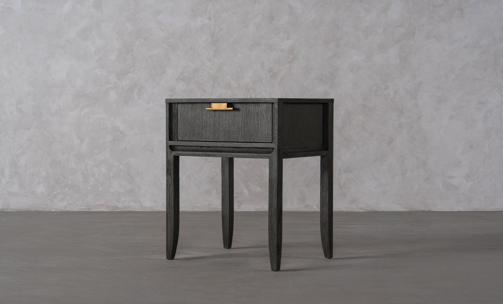 City Tall Bedside table Grey Oak color