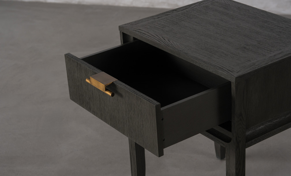 City Tall Bedside table Grey Oak color