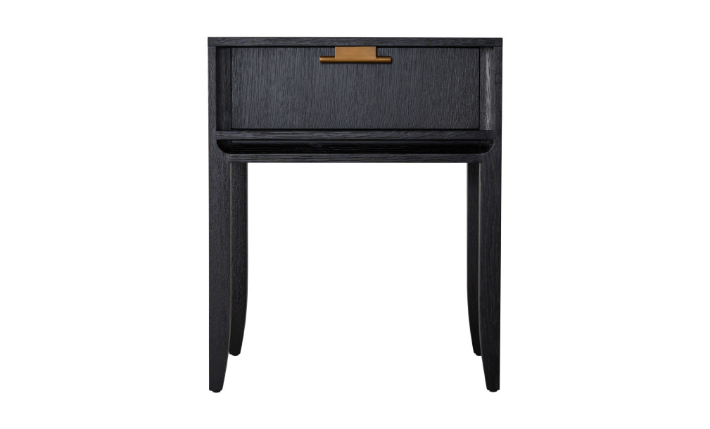 City Tall Bedside Table Black Oak color  