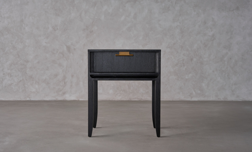City Tall Bedside Table Black Oak color  