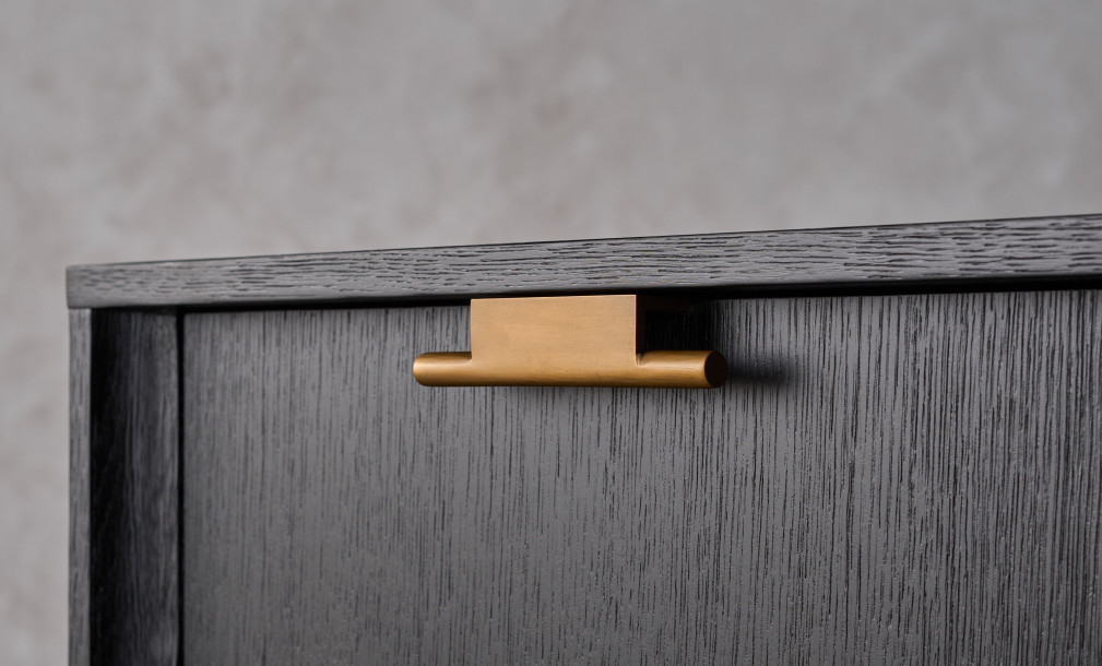 City Tall Bedside Table Black Oak color  