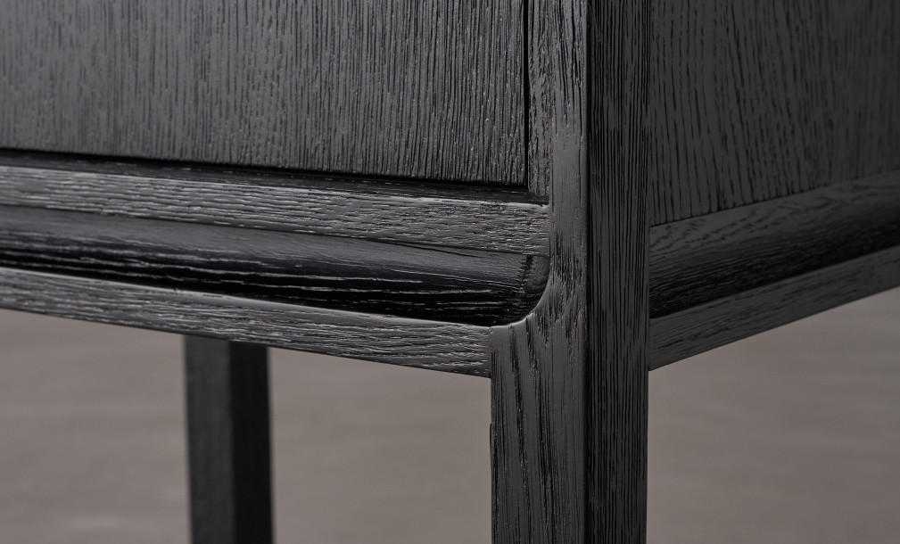 City Tall Bedside Table Black Oak color  