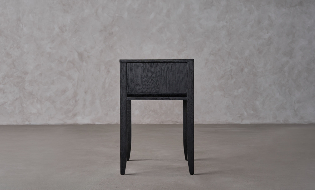 City Tall Bedside Table Black Oak color  