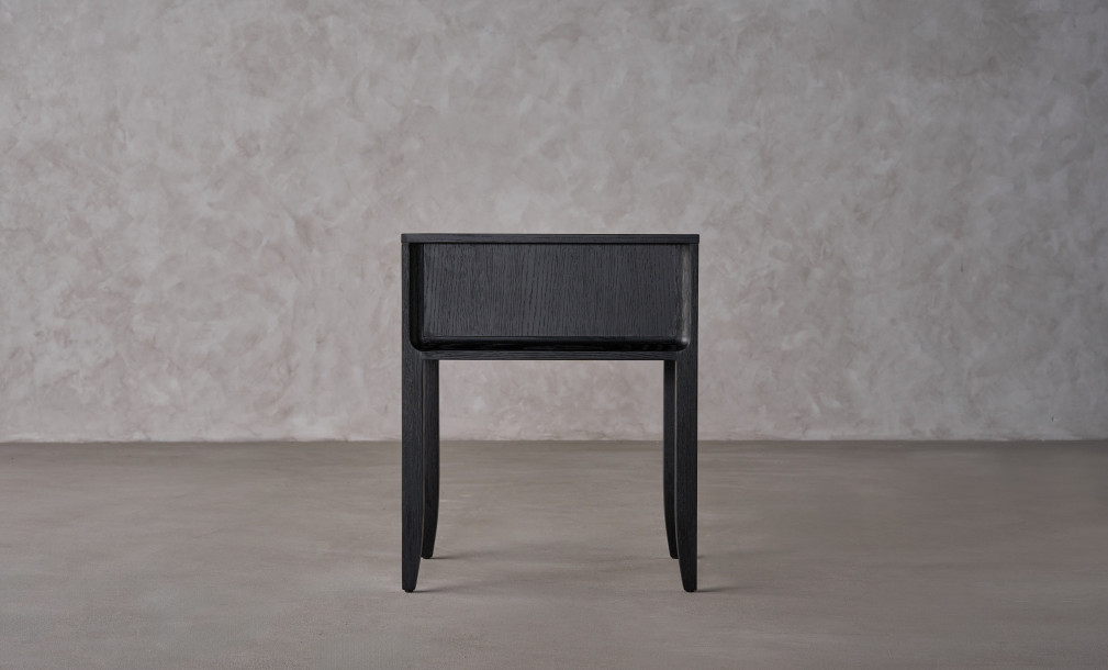 City Tall Bedside Table Black Oak color  