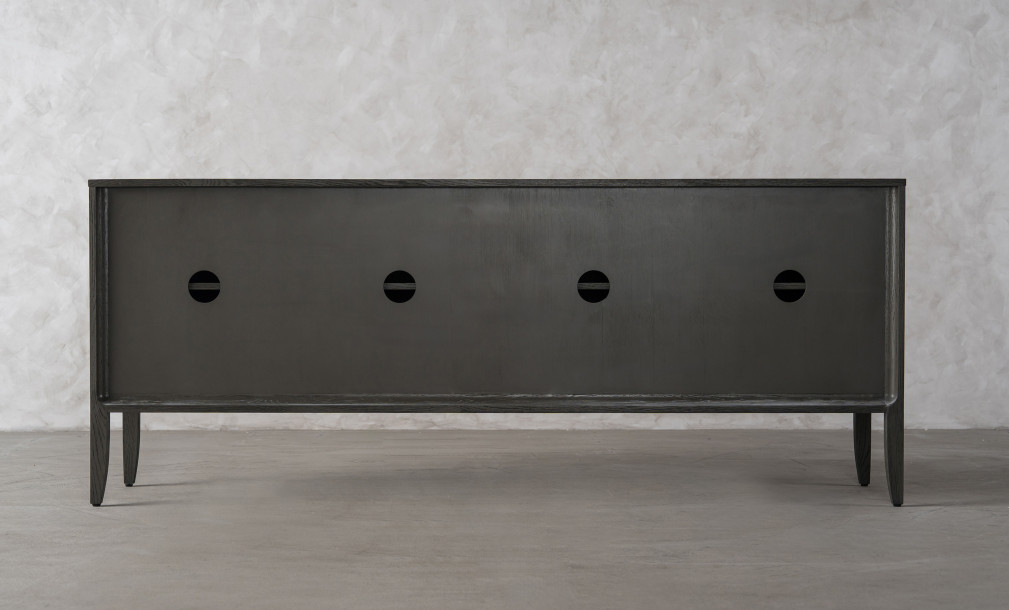 City Media Console Grey Oak color  