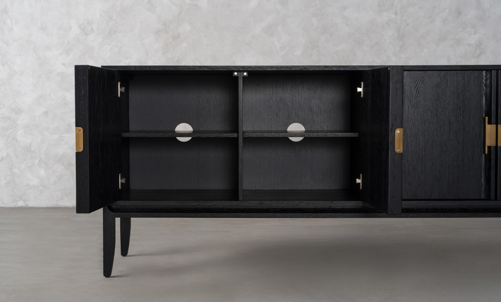 City Media Console Black Oak color  
