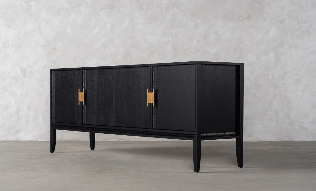 City Media Console Black Oak color  