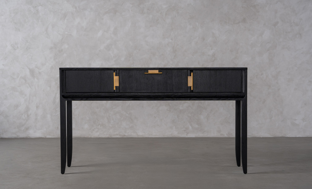 City Console table Black Oak color