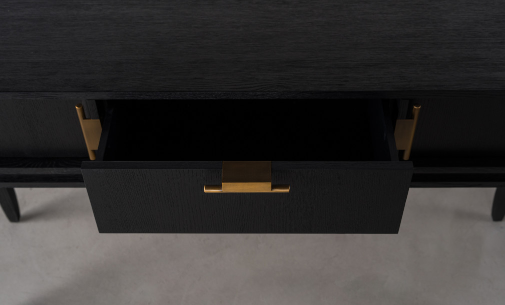 City Console table Black Oak color