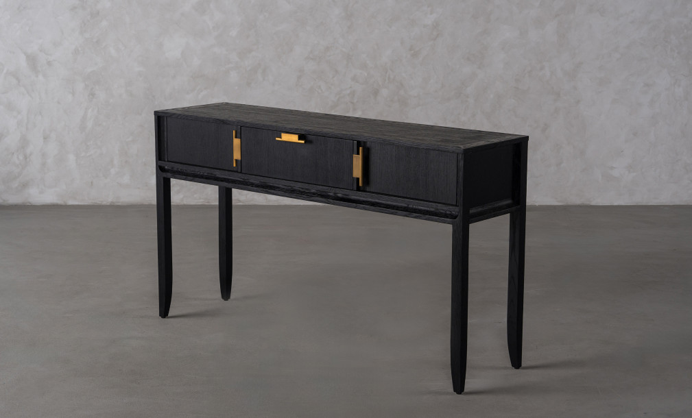 City Console table Black Oak color