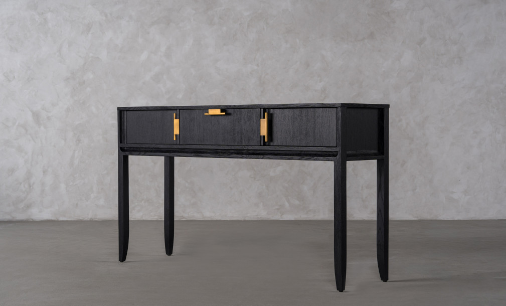 City Console table Black Oak color