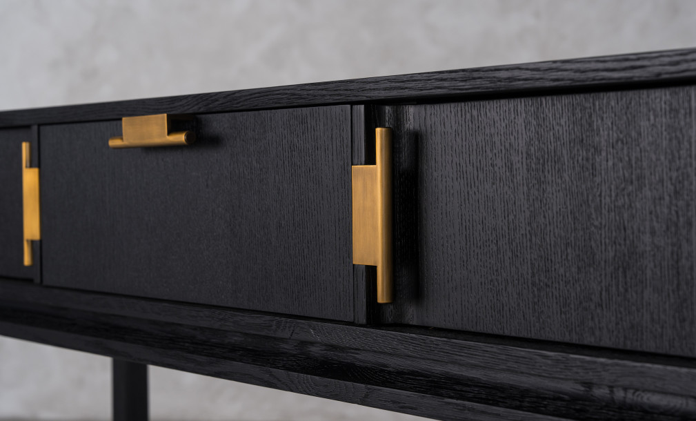 City Console table Black Oak color