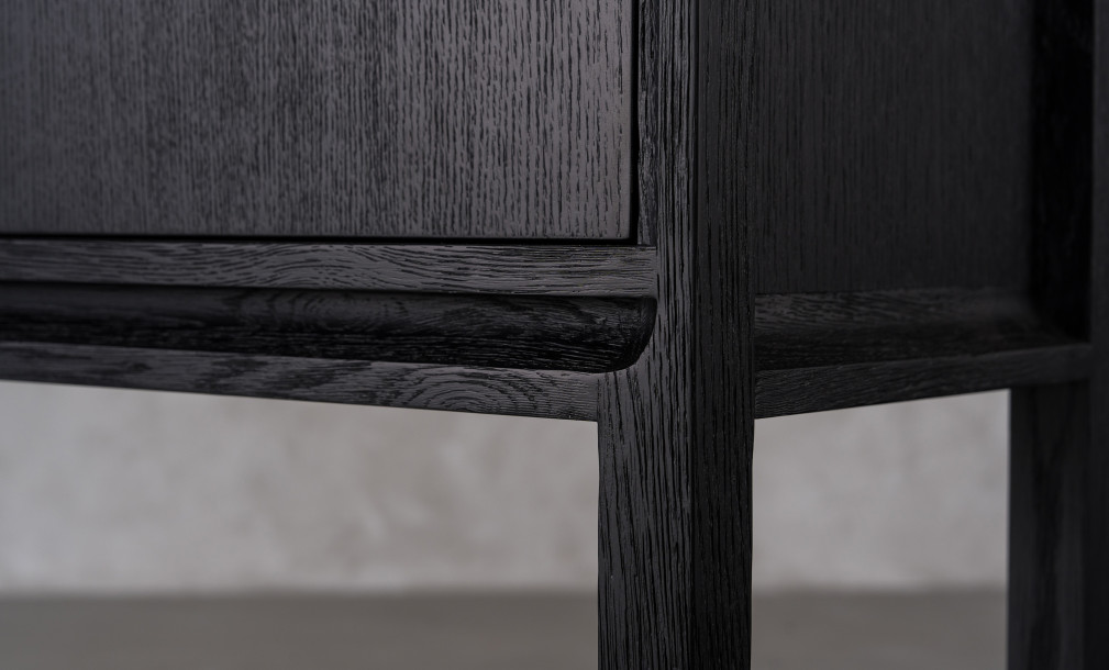 City Console table Black Oak color