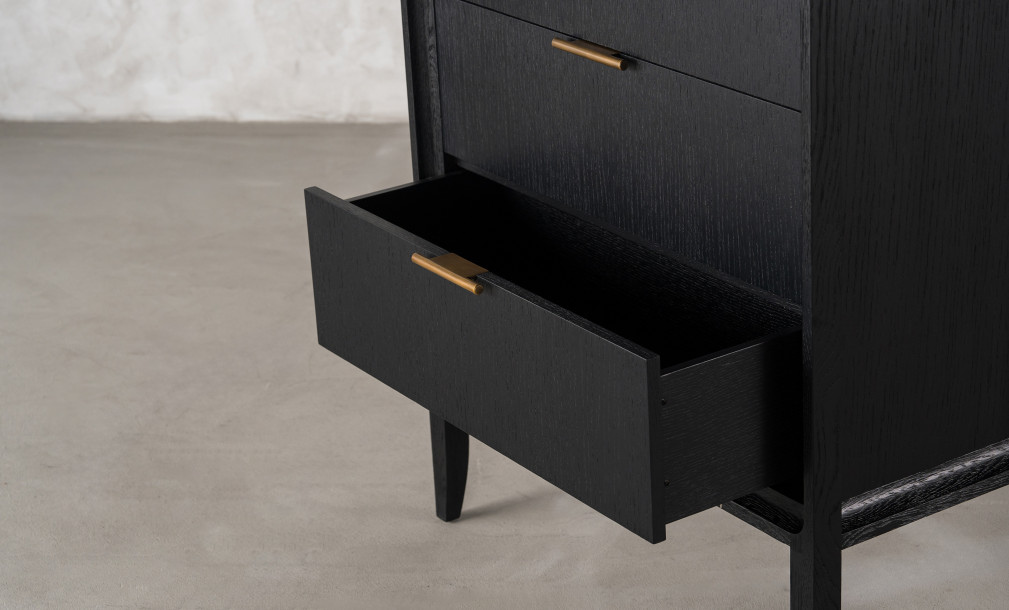 City Small Chest of Drawer Black Oak color