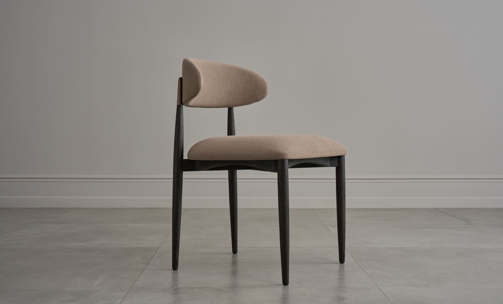 Bradley Dining Chair Dark (Linen Latte)