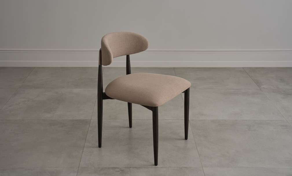 Bradley Dining Chair Dark (Linen Latte)