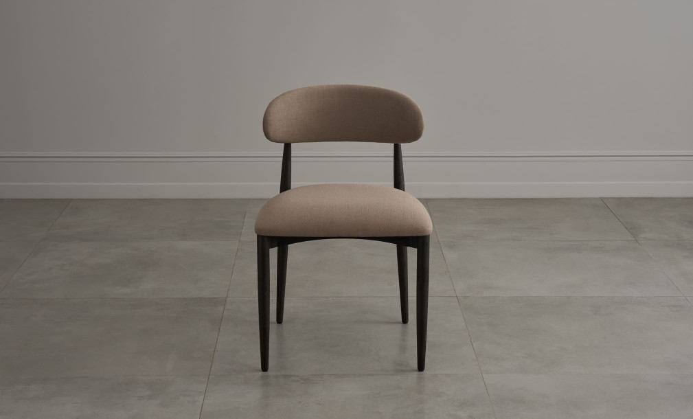 Bradley Dining Chair Dark (Linen Latte)