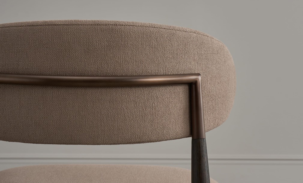 Bradley Dining Chair Dark (Linen Latte)