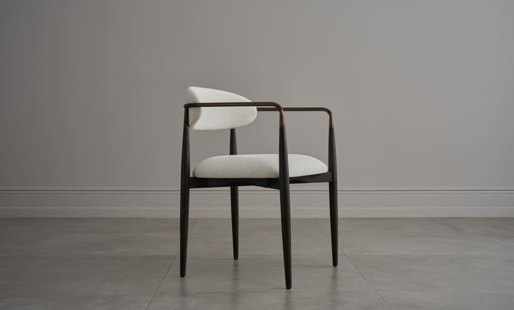 Bradley Dining Chair Dark with Armrests (Nomad Snow)