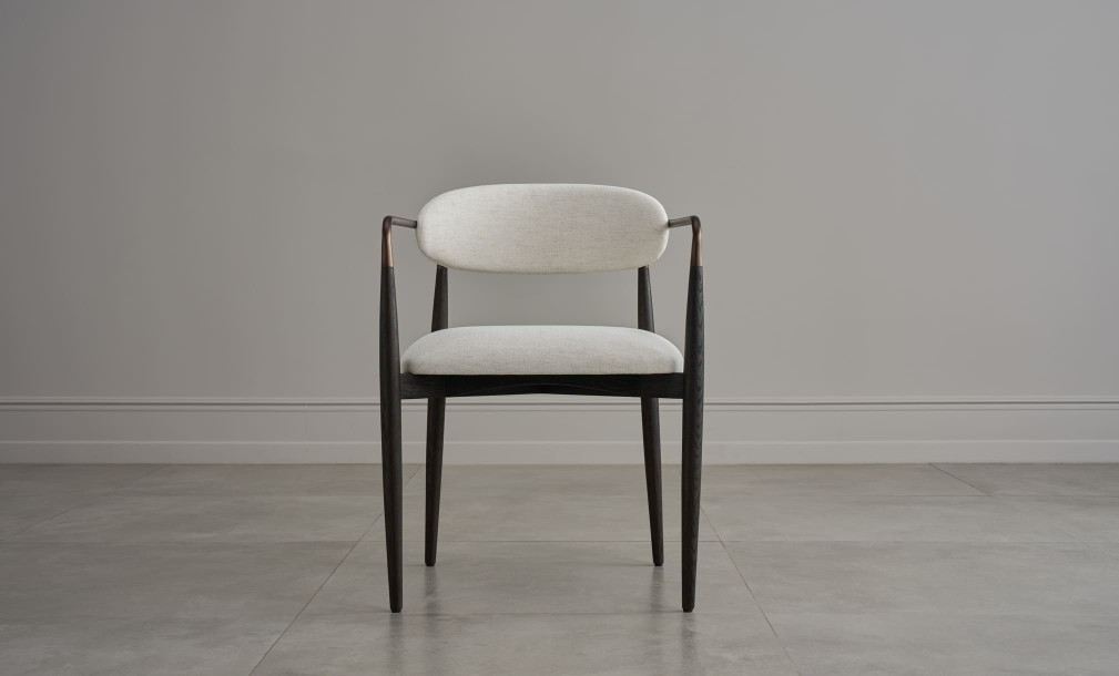 Bradley Dining Chair Dark with Armrests (Nomad Snow)