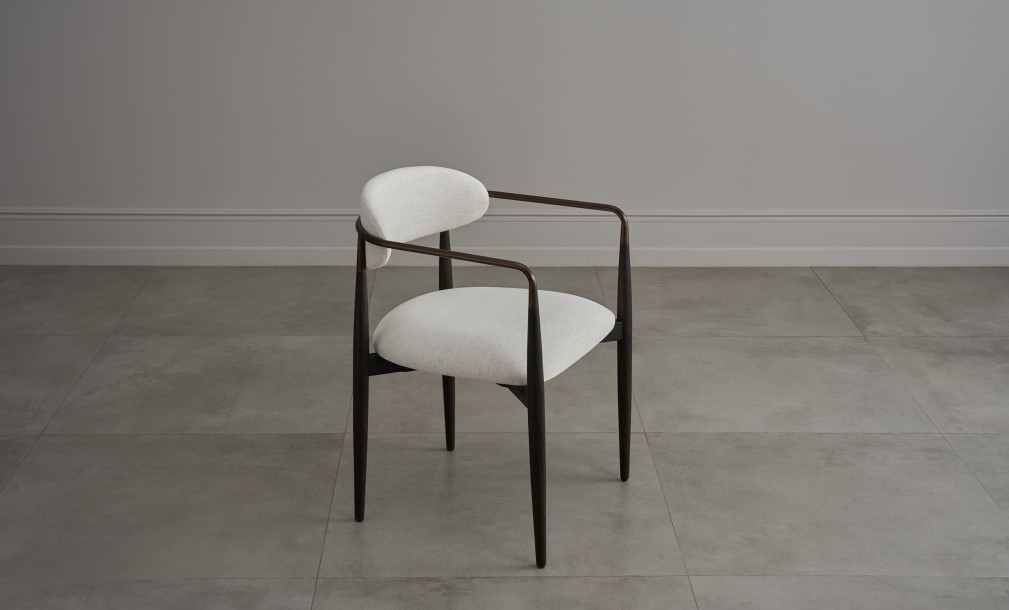 Bradley Dining Chair Dark with Armrests (Nomad Snow)