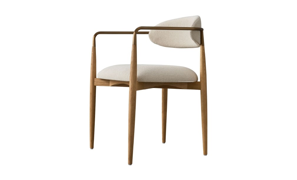 Bradley Dining Chair Light with Armrests (Cushing Snow)