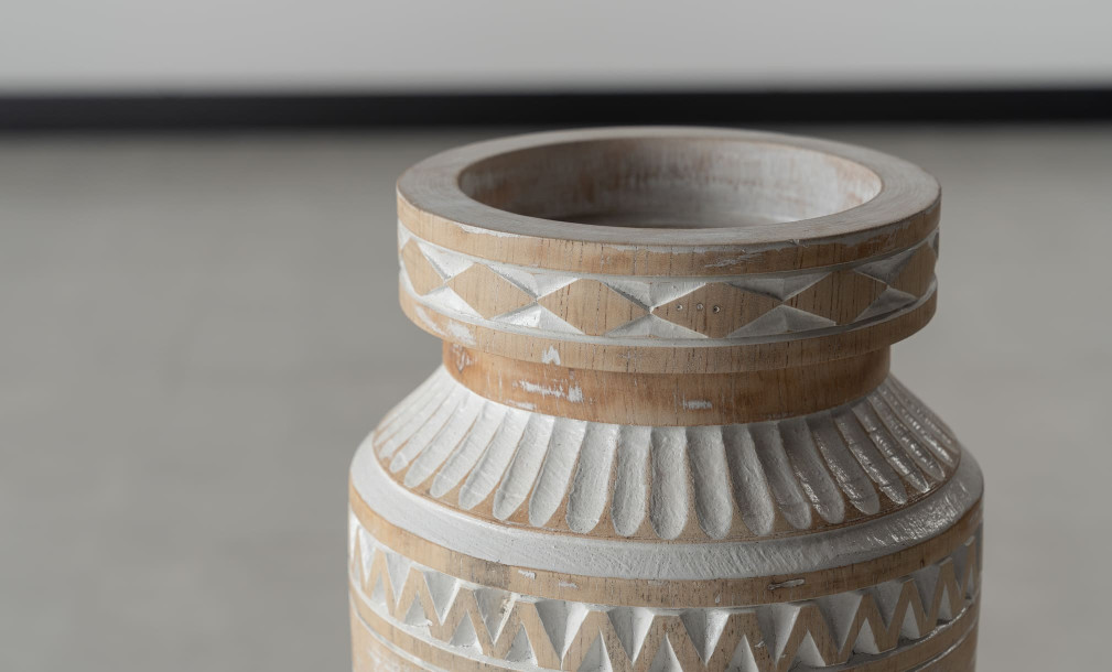 Wooden Carved Pot N2 M