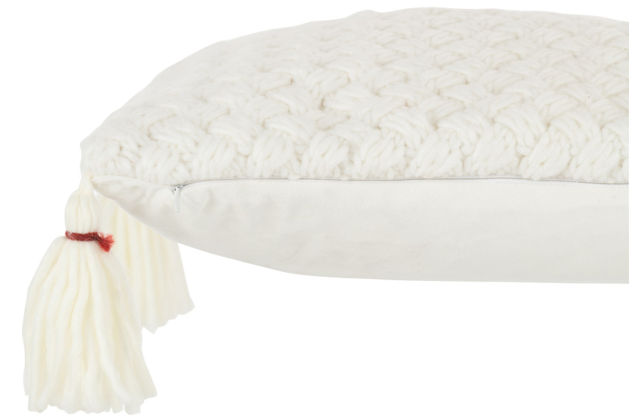 Cushion Knitted With Tassel 
