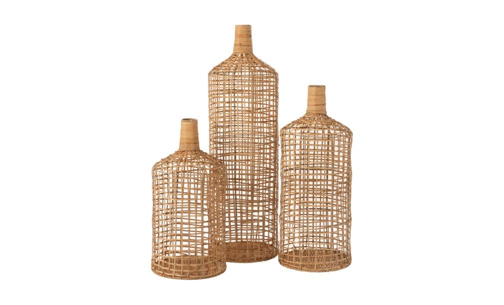 Vase Bamboo Natural Set of 3