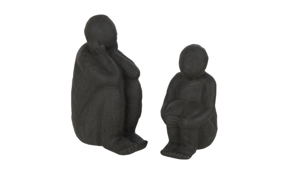 Sit Sand Figurines Black Set of 2