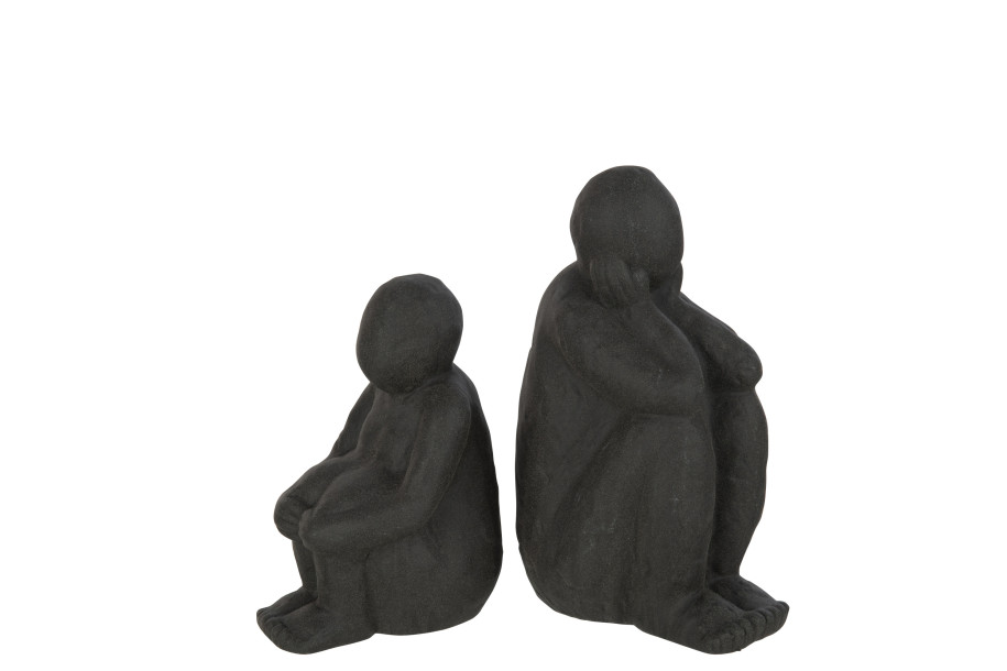 Sit Sand Figurines Black Set of 2