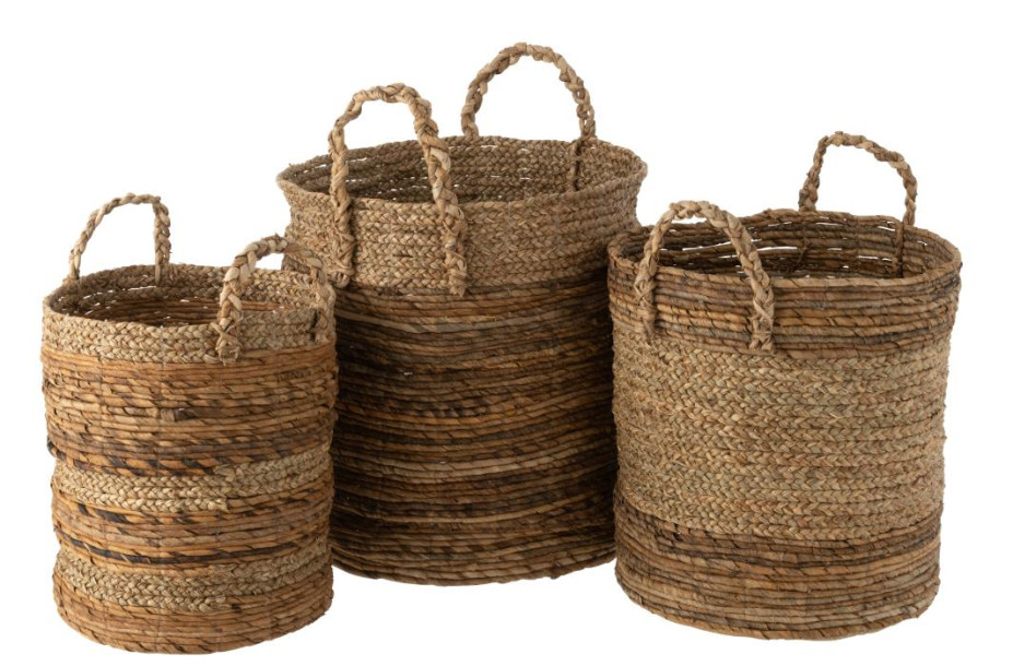 Baskets Lucie Raffia Natural Set of 3