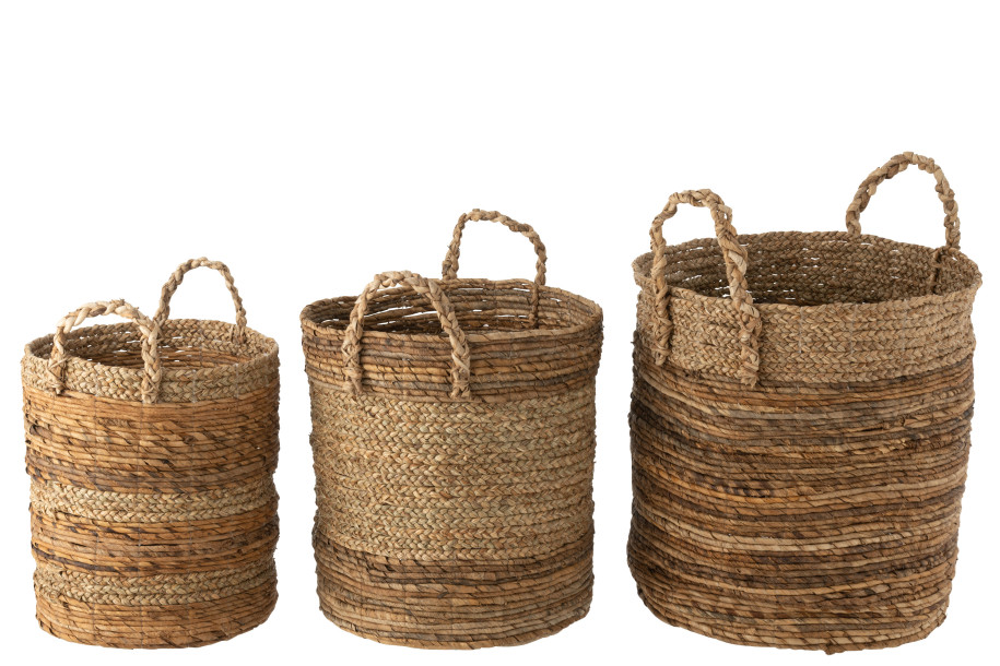 Baskets Lucie Raffia Natural Set of 3